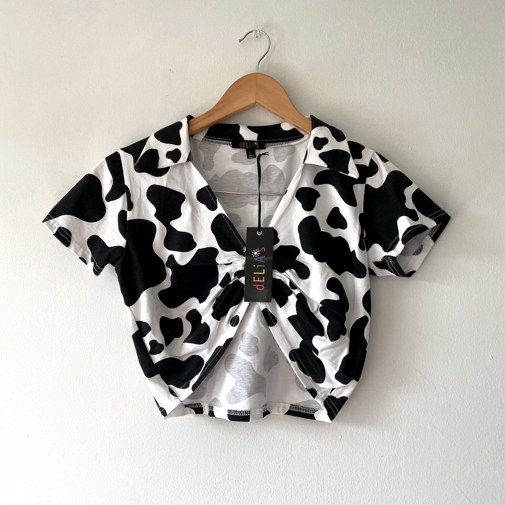 NWT Delia’s cow print crop top